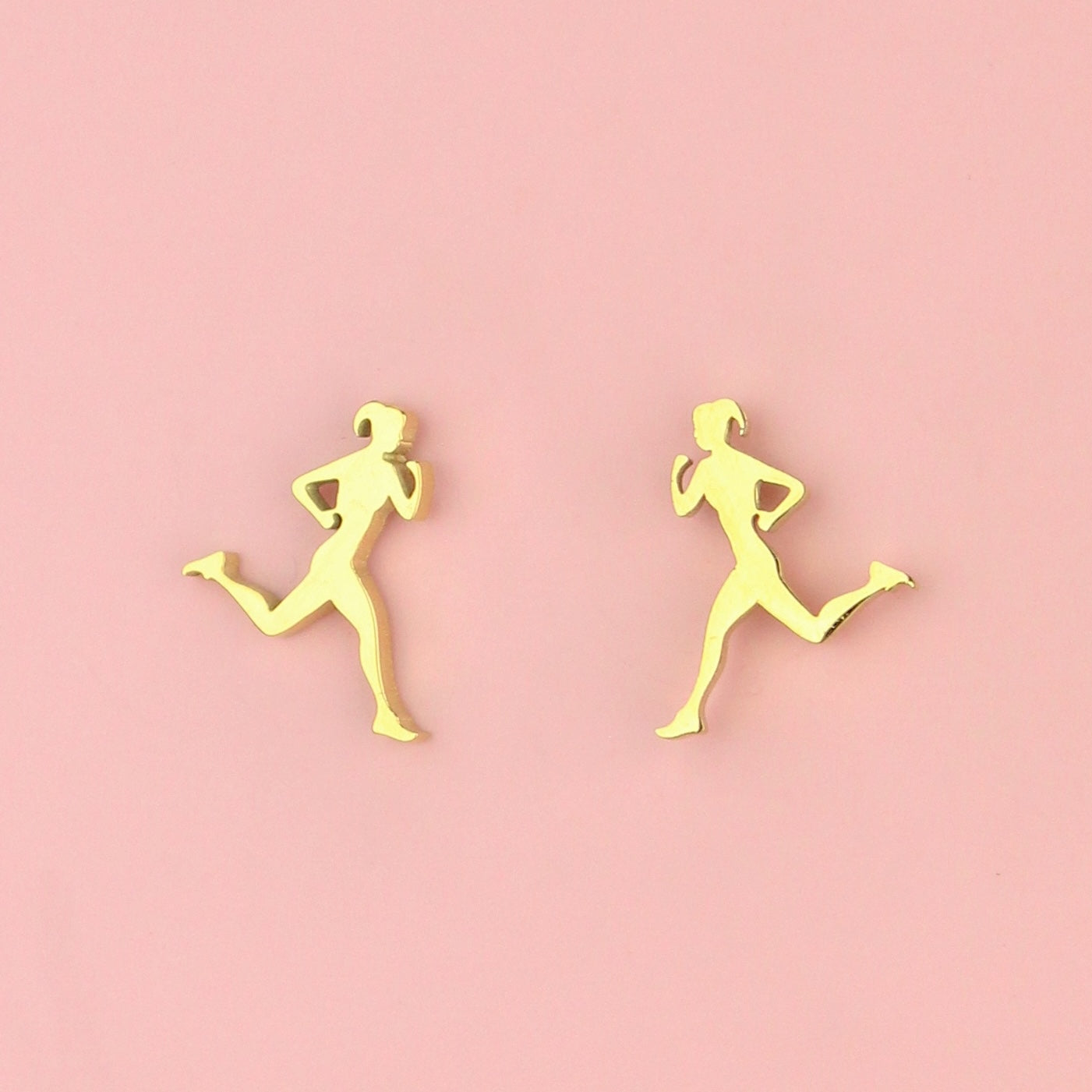 She's a Track Star Stud Earrings - Gold Plated